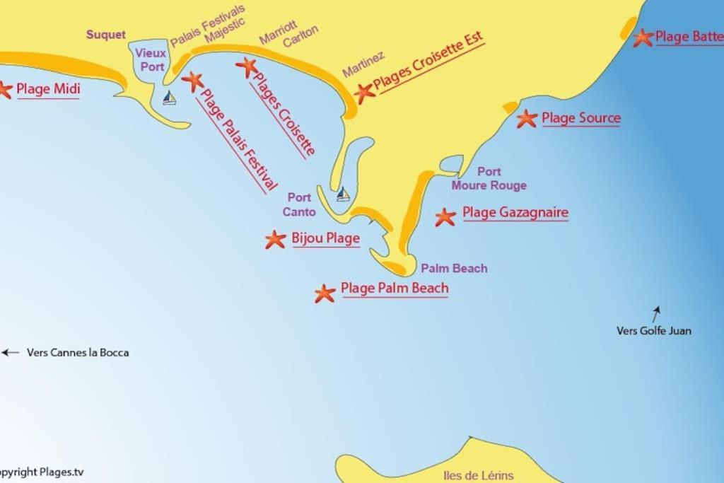 Cannes Palm Beach Parking, Clim, Wifi Plage 2' A Pieds Exterior foto